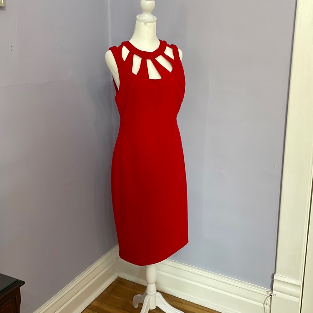 NYT Premier Amour red cocktail dress